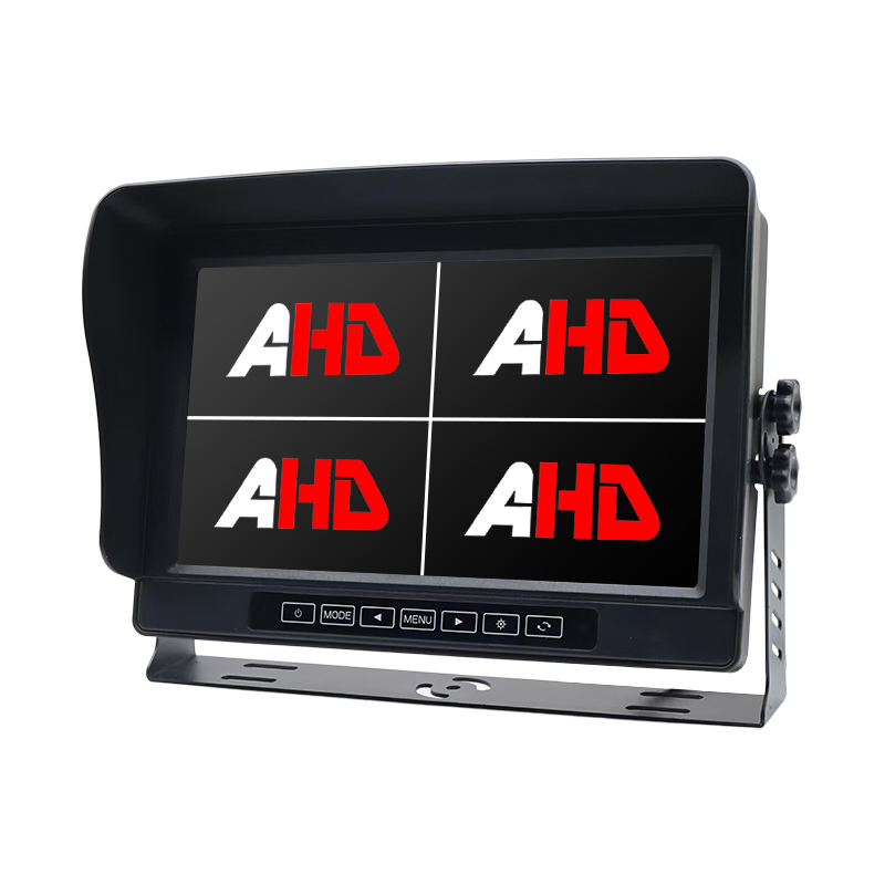 10.1 Inch IP69K Waterproof 4CH AHD Inputs Quad Display Touch Buttons Vehicle Monitor