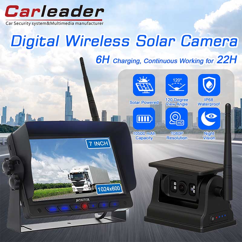 7 inch Magnetic Solar Digital Wireless Rear Camera Kit