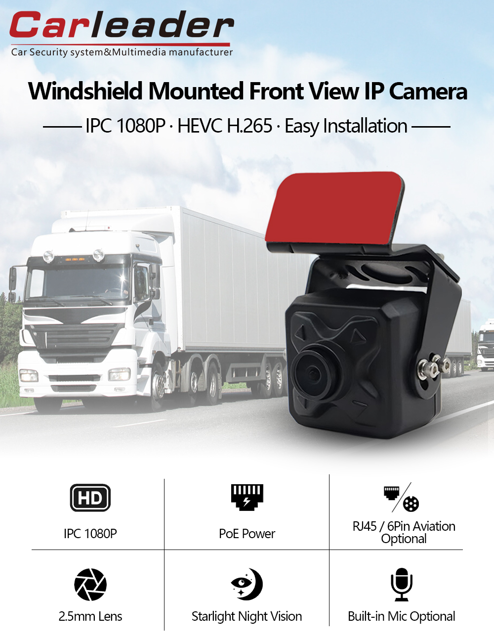 New Windshield Mounted Front View IP Camera