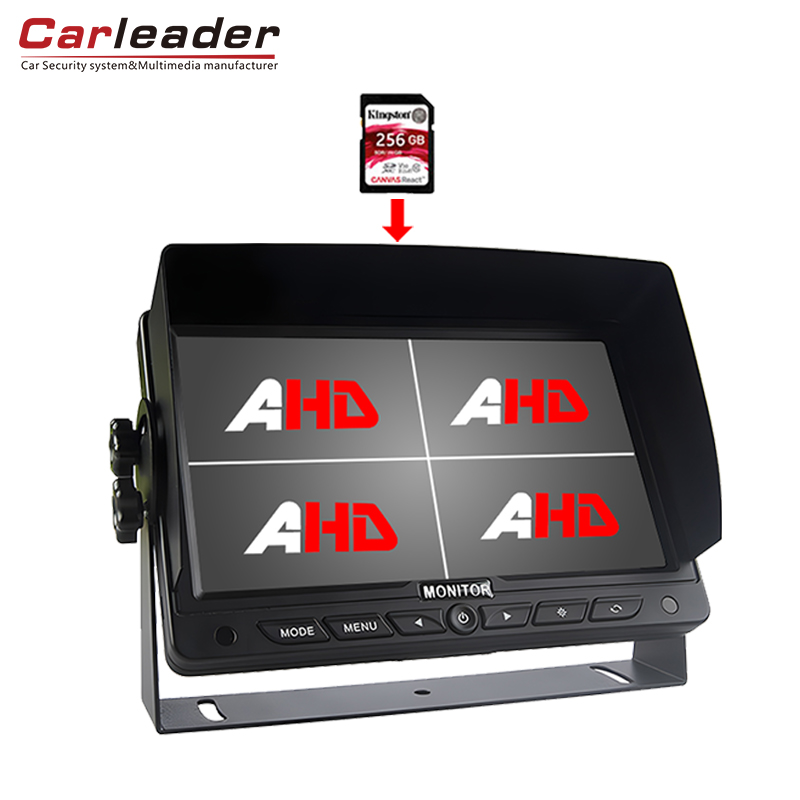 Carleader 7 Inch Truck Onboard HD Quad Split Monitor With DVR Recording Function