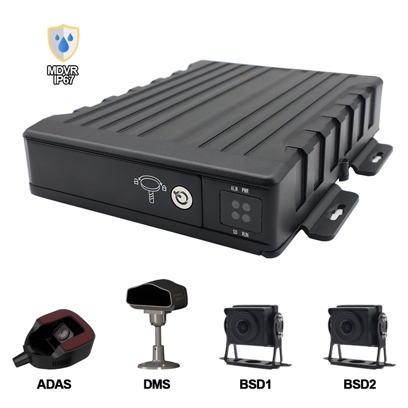 Carleader 4CH IP67 Waterproof AI SD Mobile DVR Support ADAS+DMS+BSD