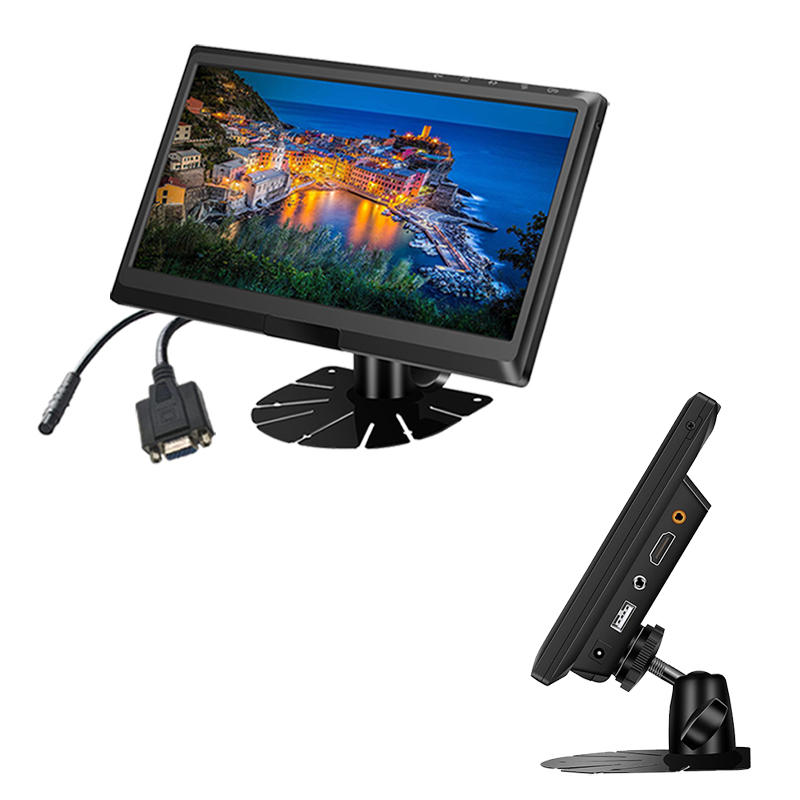 Carleader 9 Inch IPS Screen HD Monitor Support CVBS+HD+VGA Inputs