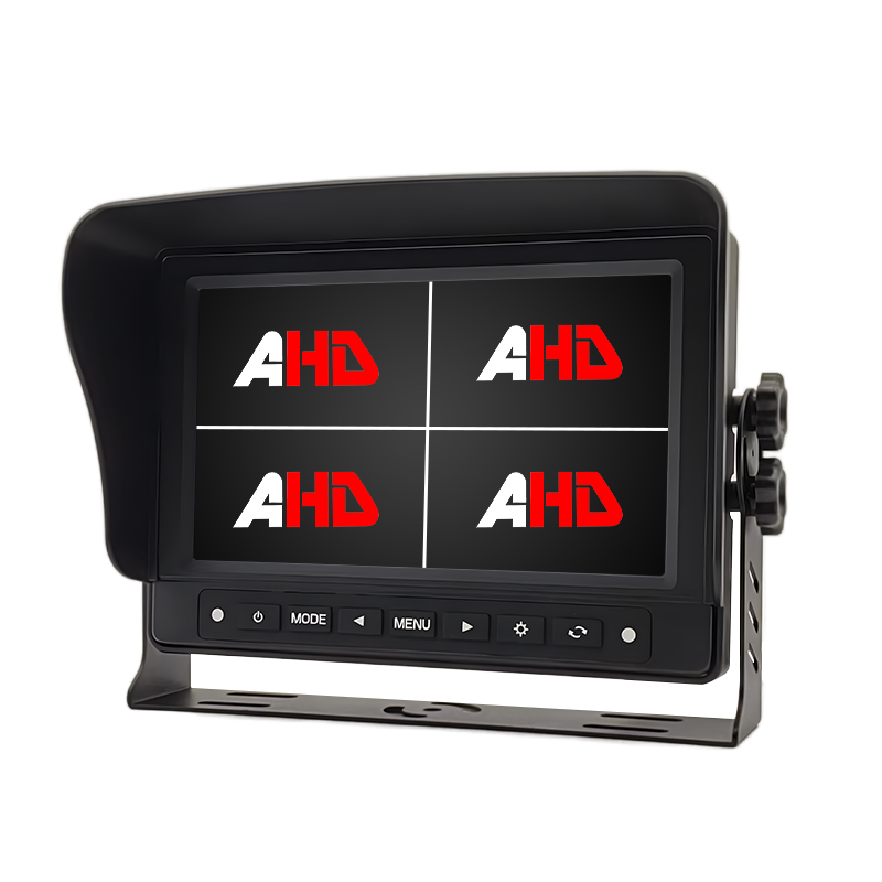 Carleader 7 Inch Waterproof Quad View Heavy Duty Vehicle Monitor With Bulge Buttons