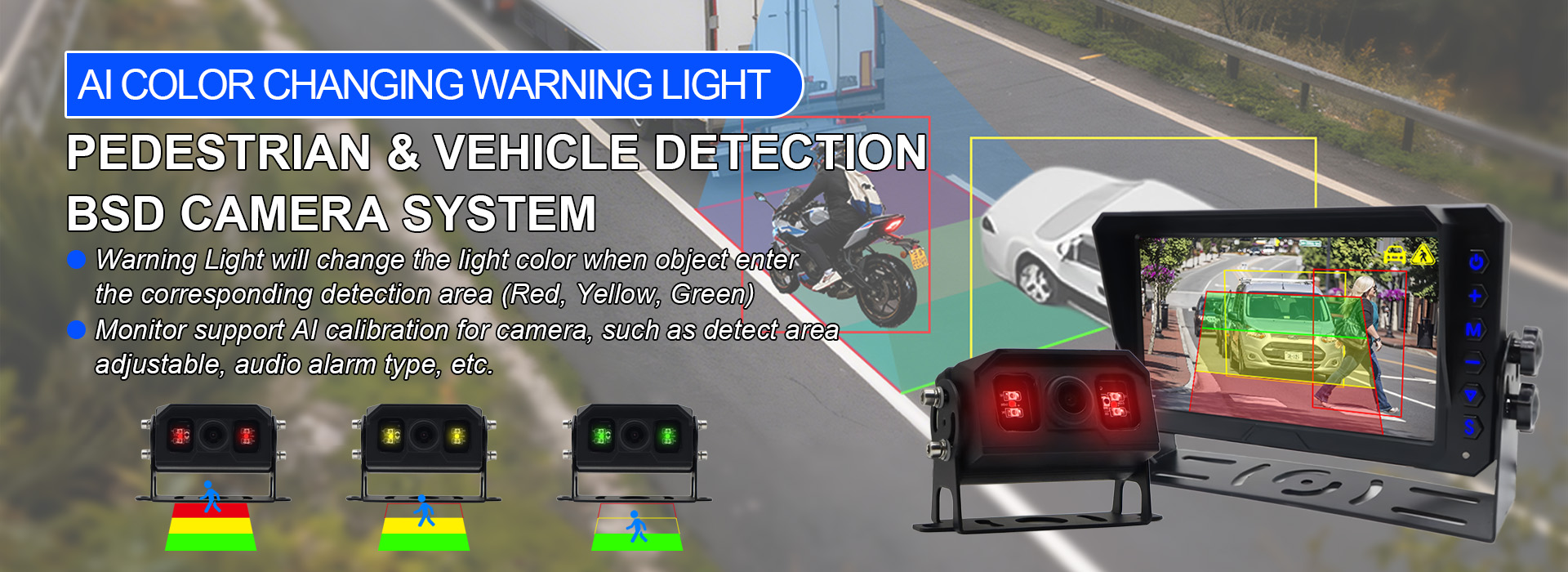 AI Blind Spot Detection System With Color Changing Warning Light