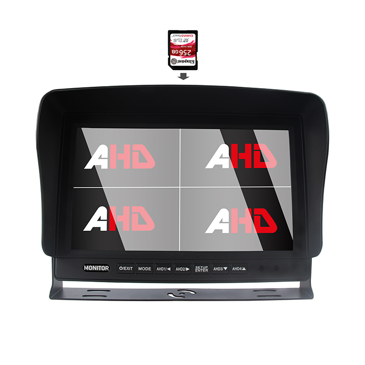 Carleader 10.1 Inch AHD Quad Split Display SD DVR Vehicle Monitor