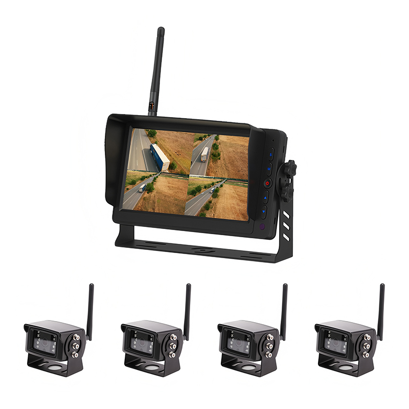 7 Inch 2.4GHz Digital Wireless 4CH Cameras and Monitor System