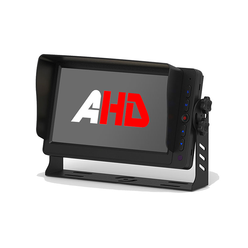 7 Inch AHD Vehicle Monitor with 5 Backlit Buttons and Dual Video Inputs