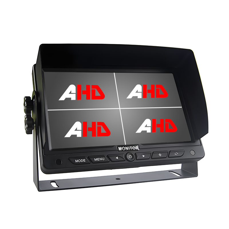 7 Inch Car Quad AHD Monitor with 4 Camera Inputs and SD Card Recording