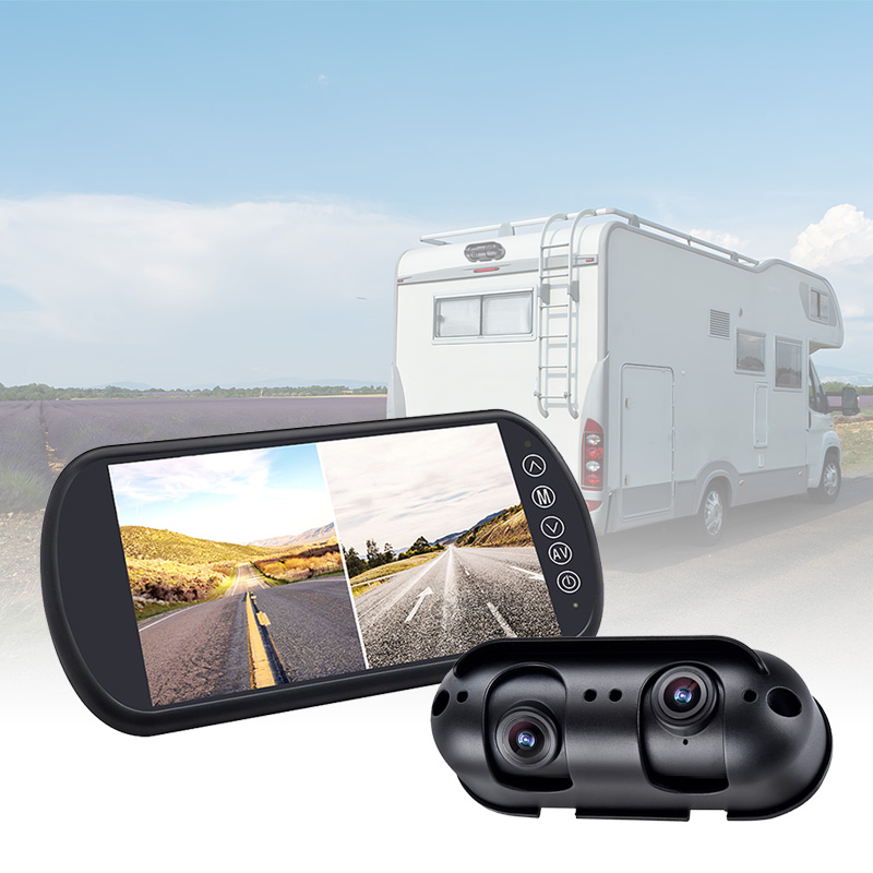 7 Inch Dual Lens Split View MIrror Monitor System