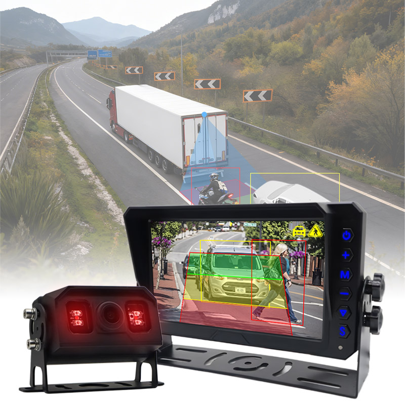 AI Blind Spot Detection Camera System Built-in Color Changing Warning Light