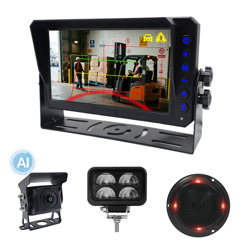 AI Detection Monitoring System With U-Shape Warning Light For Forklift