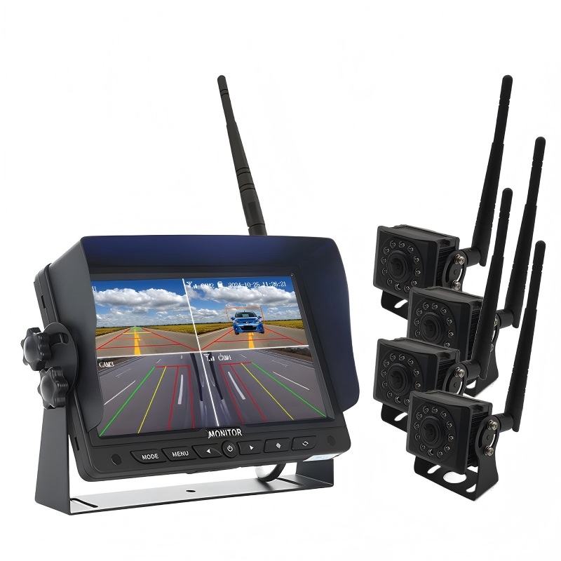 AI Wireless 7'' 2.4G Digital Rear View Camera System  with IP68 Camera for Truck Trailer Bus