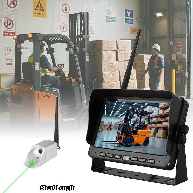 Wireless Magnetic Forklift Camera System Short Size Support Laser Positioning