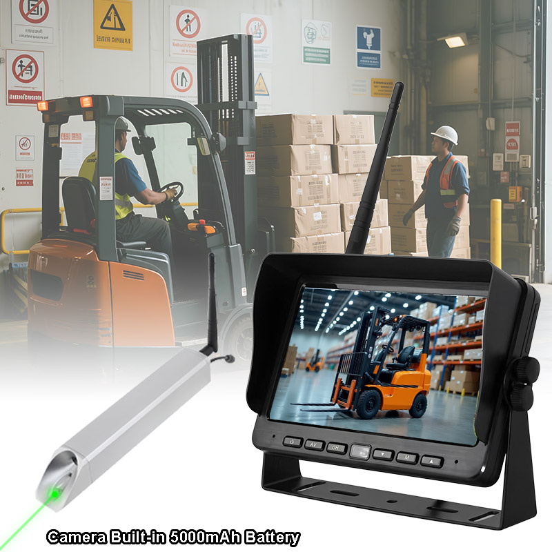 Wireless Rechargeable Forklift Camera System Support Laser Positioning